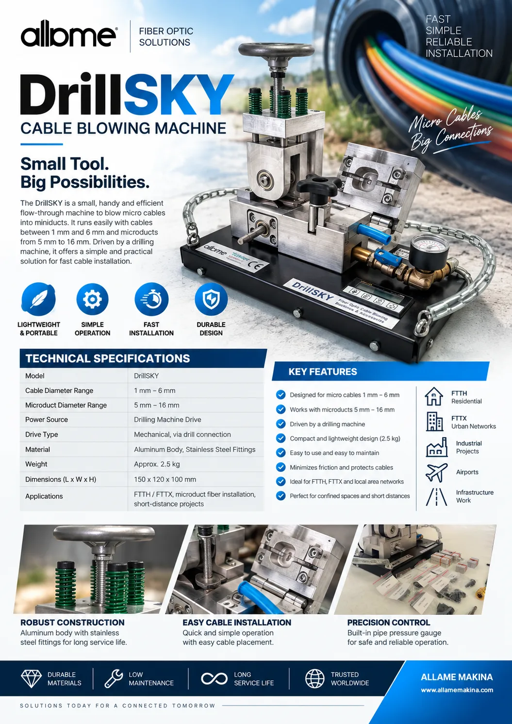 drillsky cable blowing machine details
