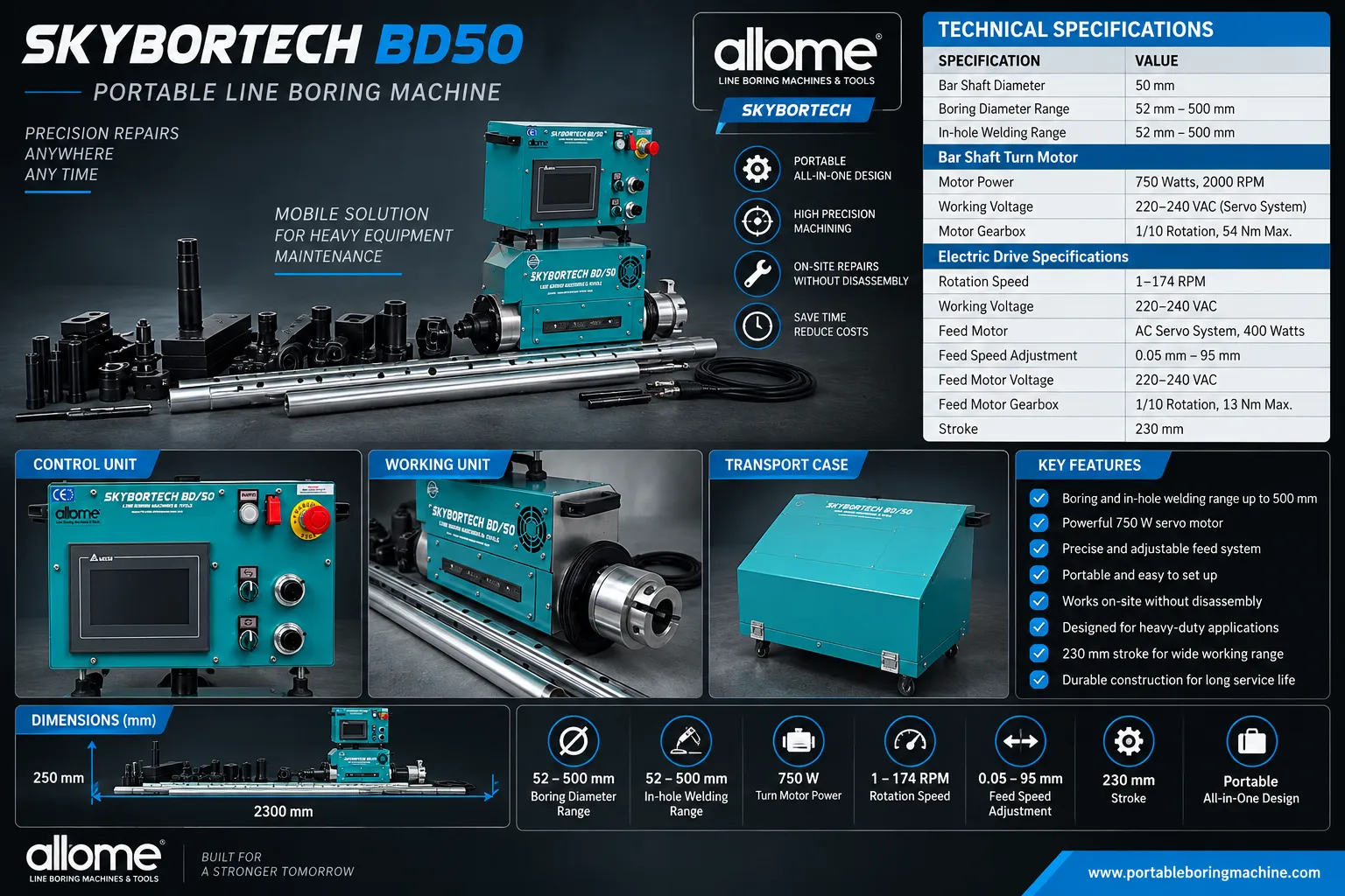 Portable Line Boring Machine BD 50 Details