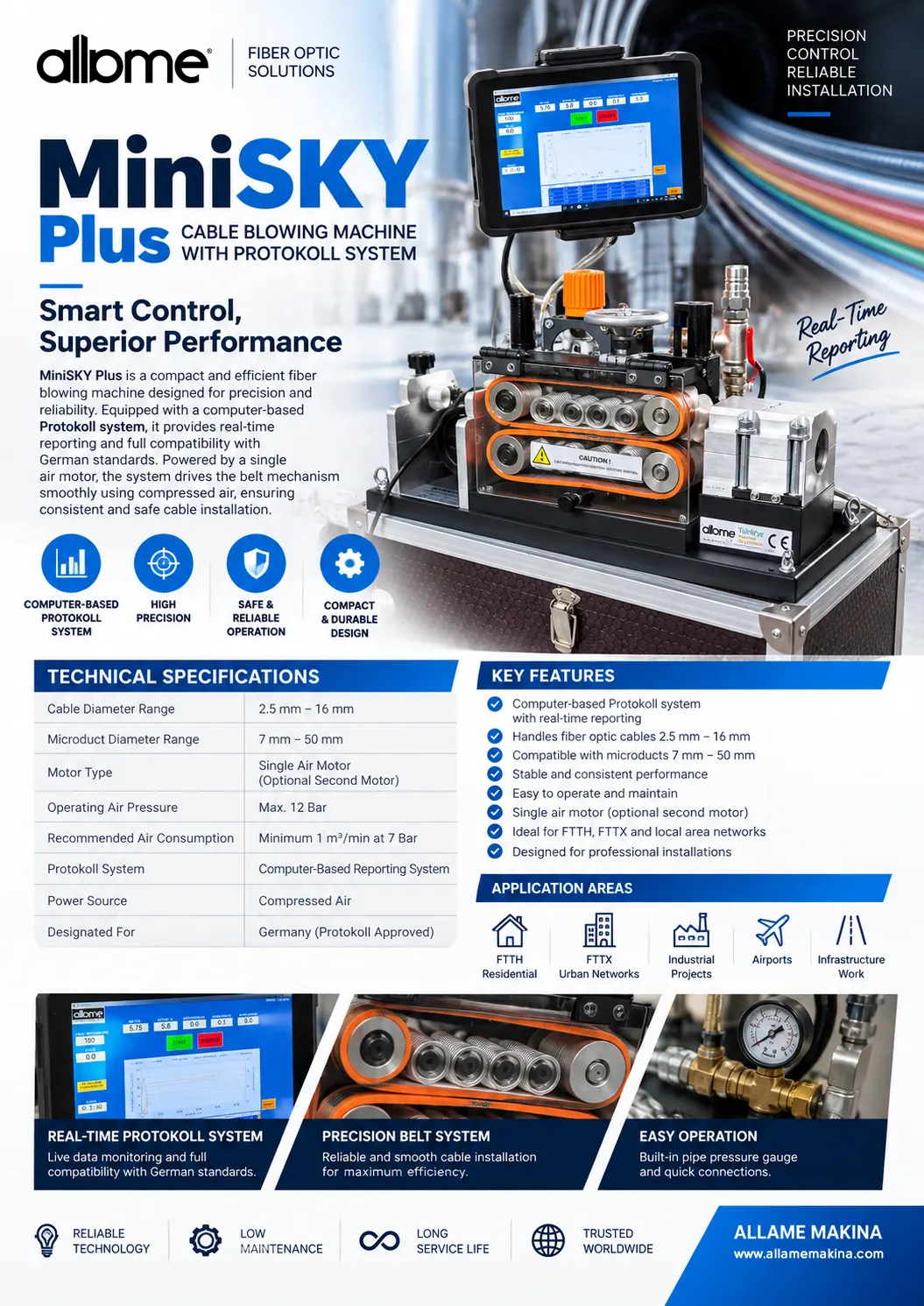 minisky plus cable blowing machine details